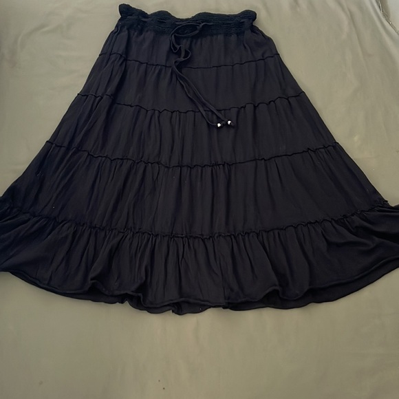 OSO Casuals Ruffled 💯 %cotton black color size XL” womens Skirt - Picture 2 of 14